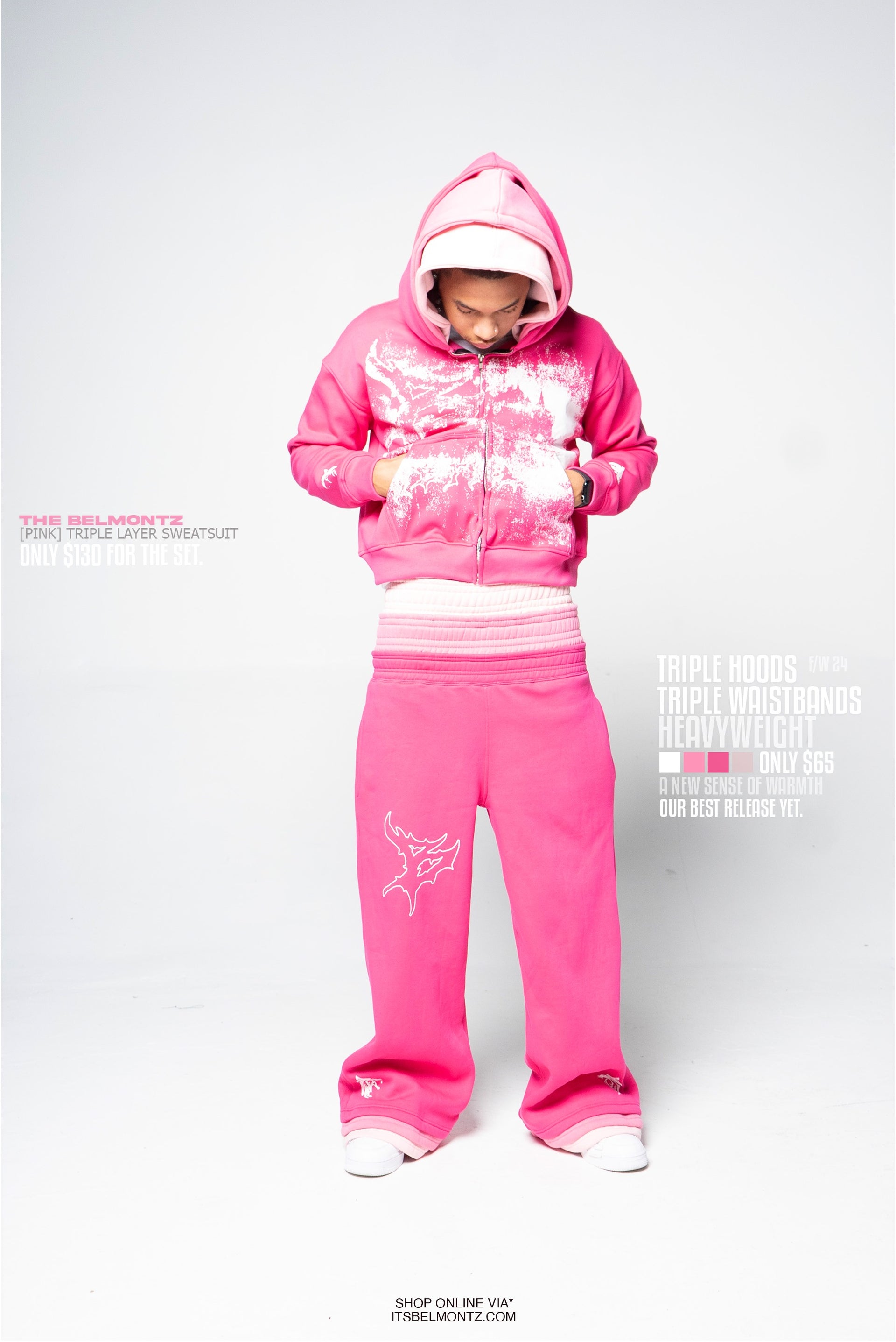 PINK "TRIPLE" SWEATSUIT